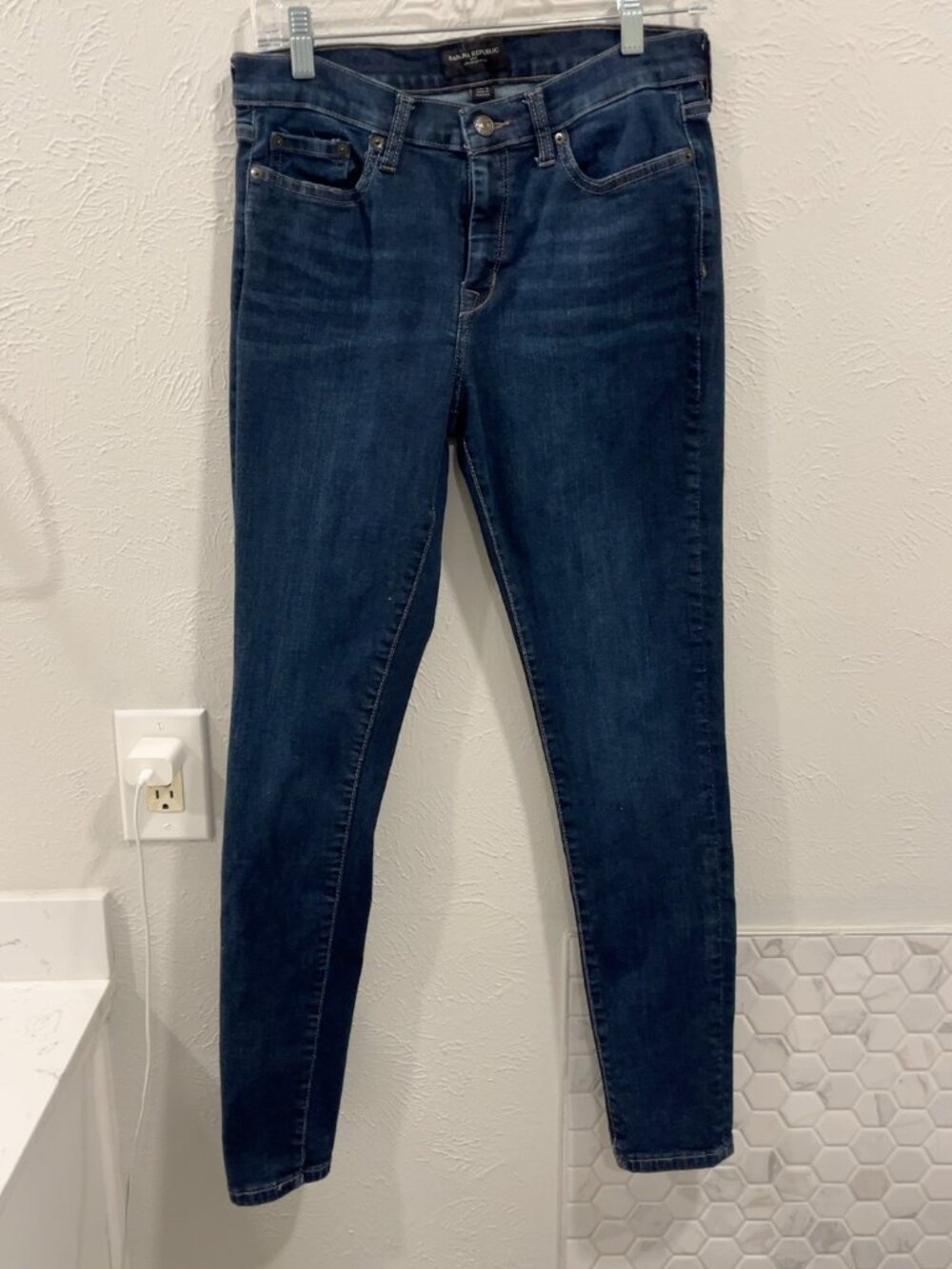 Banana Republic Full Skinny Jeans Size 28/6 Dark Wash Stretch Denim